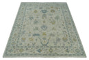 Antique Silver Wool Oushak Traditional Area Rug - Hand Knotted by The Rug Decor