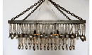 Antique Silver Spoon, Fork, & Crystal Chandelier by Lee Display