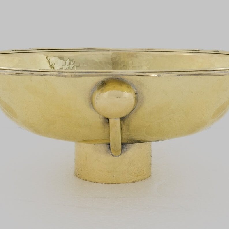 Antique Solid Brass Sink, Unlacquered Exposed Oval Bathroom Sink, Bathroom Vessel sink