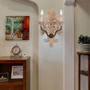 GobekUsa Elegant Solid Wood Carving Antique Wall Lamp for Home Decor