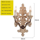 GobekUsa Elegant Solid Wood Carving Antique Wall Lamp for Home Decor