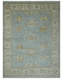 Antique style Gray and Beige Hand knotted Traditional Oushak wool Area Rug