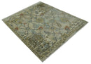 Antique Style Beige, Green and Gray Hand Knotted Traditional Oriental 8x10 wool area Rug by The Rug Decor
