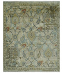 Antique Style Beige, Green and Gray Hand Knotted Traditional Oriental 8x10 wool area Rug by The Rug Decor