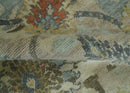 Antique Style Beige, Green and Gray Hand Knotted Traditional Oriental 8x10 wool area Rug by The Rug Decor