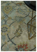 Antique Style Beige, Green and Gray Hand Knotted Traditional Oriental 8x10 wool area Rug by The Rug Decor