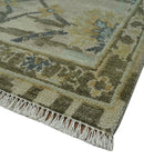 Antique Style Beige, Green and Gray Hand Knotted Traditional Oriental 8x10 wool area Rug by The Rug Decor