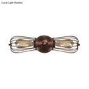 GobekUsa Antique Style Black/Bronze Caged Sconce Light - 2-Light Wrought Iron Mini Wall Lamp for Dining Room