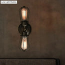 GobekUsa Antique Style Black/Bronze Caged Sconce Light - 2-Light Wrought Iron Mini Wall Lamp for Dining Room
