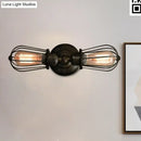 GobekUsa Antique Style Black/Bronze Caged Sconce Light - 2-Light Wrought Iron Mini Wall Lamp for Dining Room