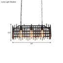GobekUsa Metallic Wire Cage Island Light: Antique Style 3-Light Farmhouse Lamp in Black/Rust