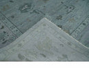 Antique style Gray and Silver Hand Knotted Multi Size Oushak Wool Area Rug
