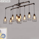 GobekUsa Antique Style Bronze Iron Pendant Light with 6/10 Bulb Cage, Water Pipe Design - Ideal Island Lighting for Dining Room