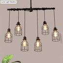 GobekUsa Antique Style Bronze Iron Pendant Light with 6/10 Bulb Cage, Water Pipe Design - Ideal Island Lighting for Dining Room
