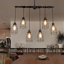 GobekUsa Antique Style Bronze Iron Pendant Light with 6/10 Bulb Cage, Water Pipe Design - Ideal Island Lighting for Dining Room