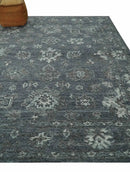 Antique Style Charcoal and Ivory 8x10 hand knotted Oushak wool Area rug by The Rug Decor