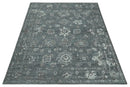 Antique Style Charcoal and Ivory 8x10 hand knotted Oushak wool Area rug by The Rug Decor