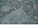 Antique Style Charcoal and Ivory 8x10 hand knotted Oushak wool Area rug by The Rug Decor