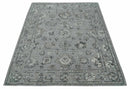 Antique Style Charcoal and Ivory Hand knotted 8.6x9.10 Oushak Design wool area rug by The Rug Decor