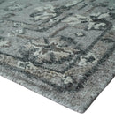 Antique Style Charcoal and Ivory Hand knotted 8.6x9.10 Oushak Design wool area rug by The Rug Decor