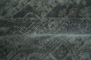 Antique Style Charcoal and Silver Traditional Heriz Medallion 8x10 wool Area Rug