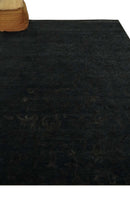 Antique Style Charcoal, Gray and Silver 8x10 Hand knotted wool Area Rug