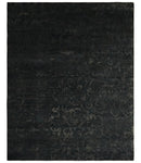 Antique Style Charcoal, Gray and Silver 8x10 Hand knotted wool Area Rug