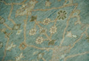 Antique style Floral Gray, Beige and Green Hand knotted Oriental Oushak Multi Size Wool Area Rug