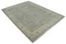 Antique style Gray and Beige 9x12 Hand knotted Oushak wool Area Rug by The Rug Decor