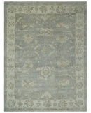 Antique style Gray and Beige 9x12 Hand knotted Oushak wool Area Rug