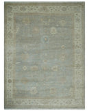 Antique style Gray and Beige 9x12 Hand knotted Oushak wool Area Rug by The Rug Decor