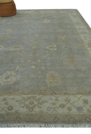 Antique style Gray and Beige 9x12 Hand knotted Oushak wool Area Rug by The Rug Decor