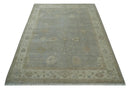 Antique style Gray and Beige 9x12 Hand knotted Oushak wool Area Rug by The Rug Decor