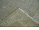 Antique style Gray and Beige 9x12 Hand knotted Oushak wool Area Rug by The Rug Decor