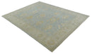 Antique style Gray, Beige and Olive 9x12 Hand knotted Oushak wool Area Rug