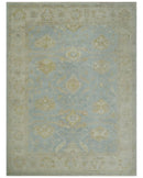 Antique style Gray, Beige and Olive 9x12 Hand knotted Oushak wool Area Rug
