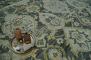 Antique style Gray, Ivory and Olive Hand knotted Traditional Oushak 9x12 wool Area Rug