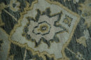 Antique style Gray, Ivory and Olive Hand knotted Traditional Oushak 9x12 wool Area Rug by The Rug Decor