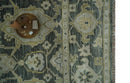 Antique style Gray, Ivory and Olive Hand knotted Traditional Oushak 9x12 wool Area Rug by The Rug Decor