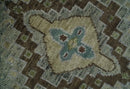 Antique Style Green and Silver 9x12 Hand knotted Traditional Oriental Oushak wool Area Rug