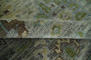 Antique Style Green and Silver 9x12 Hand knotted Traditional Oriental Oushak wool Area Rug