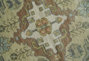 Antique Style Green, Ivory and Beige Hand knotted 9x12 wool Area Rug