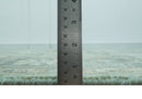 Custom Made Hand Knotted Green and Taupe Traditional wool rug
