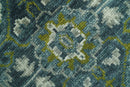 Antique Style Hand Knotted Teal, Gray and Green Traditional multi Size wool rug