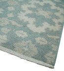 Antique Style Ivory and Gray Hand Knotted Traditional Oushak 2x4 wool Bedside Rug