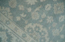Antique Style Ivory and Gray Hand Knotted Traditional Oushak 2x4 wool Bedside Rug