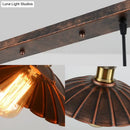 GobekUsa Antique Style Metal Island Light with Scalloped Edges - Rustic 3-Head Pendant Lighting for Dining Table