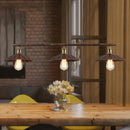 GobekUsa Antique Style Metal Island Light with Scalloped Edges - Rustic 3-Head Pendant Lighting for Dining Table