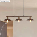 GobekUsa Antique Style Metal Island Light with Scalloped Edges - Rustic 3-Head Pendant Lighting for Dining Table