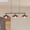 GobekUsa Antique Style Metal Island Light with Scalloped Edges - Rustic 3-Head Pendant Lighting for Dining Table
